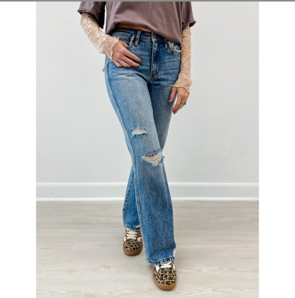 Blue Mid-Rise Jeans